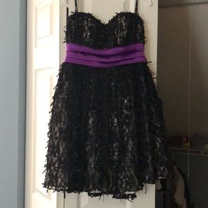 XOXO Black & Purple Strapless dress